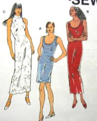 2517 KWIK SEW  SLINKY SLEEVELESS KNIT DRESS LENGTHS PATTERN XS-XL